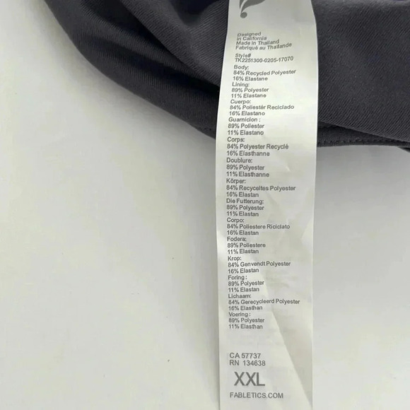 Fabletics Oasis Twist Built-In Bra Tank gray XXL NWT - Picture 6 of 8